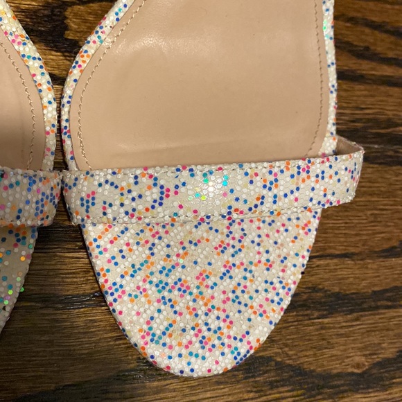 J. Crew Shoes - Jcrew leather glitter skinny strap sandals -Italian leather